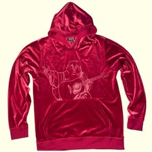 True Religion Red Suede Buddha Pullover